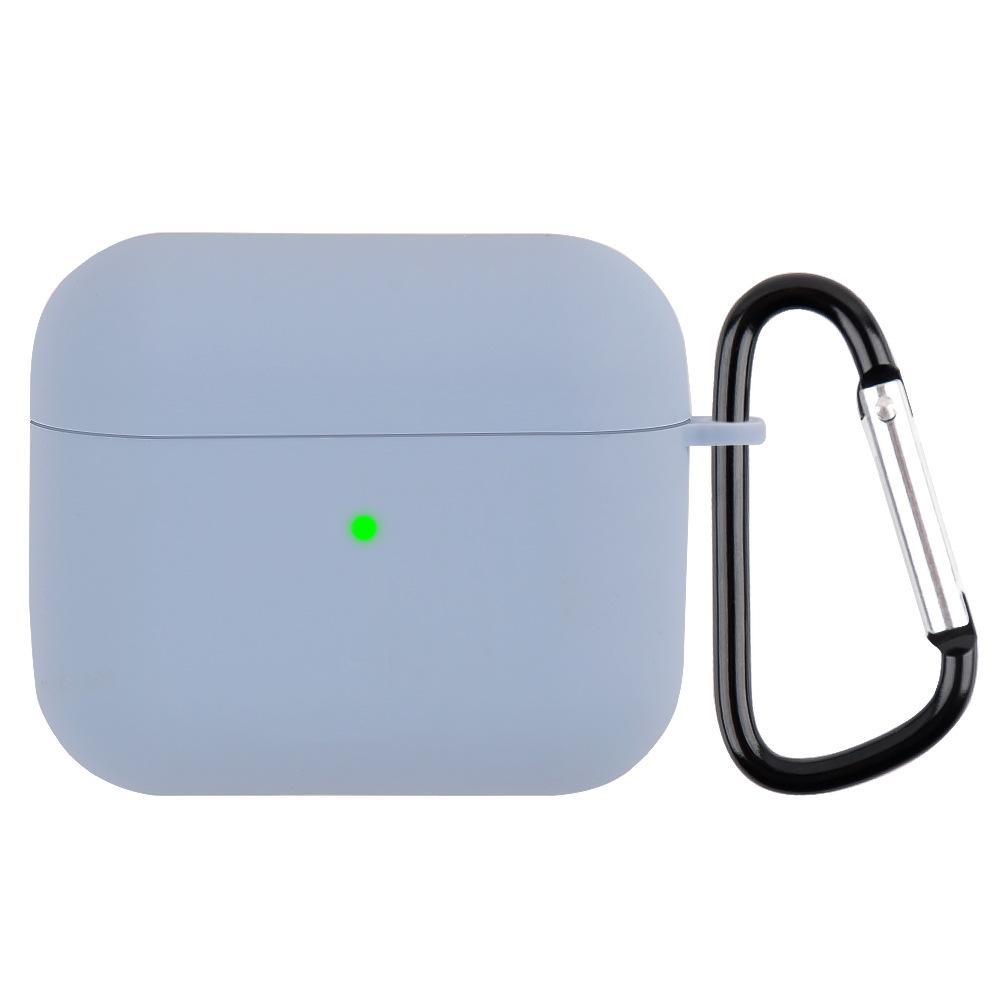 Suitable for AirPods 3 Silicone Solid Color Buckle Earphone Cover Anti-drop Non-slip Protective Cover Portable Soft Case