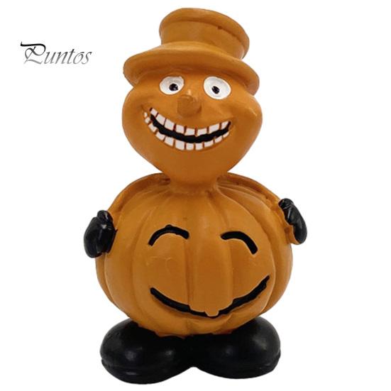 Eco-friendly Halloween Decor Pumpkin Figure Ornaments, Hand-Painted Resin Decorations with Unique Creative Display Expressions, Figurine for