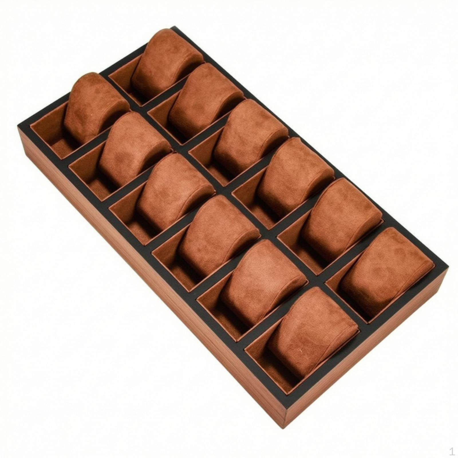 Watch Tray with Suede Inserts Divided