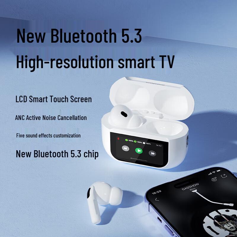 WOPOW AirPro5P Smart Screen TWS Bluetooth Earbuds with ANC
