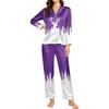 Women's Christmas Print Long Sleeve Pajama Set for Holiday and Sleepwear Gift