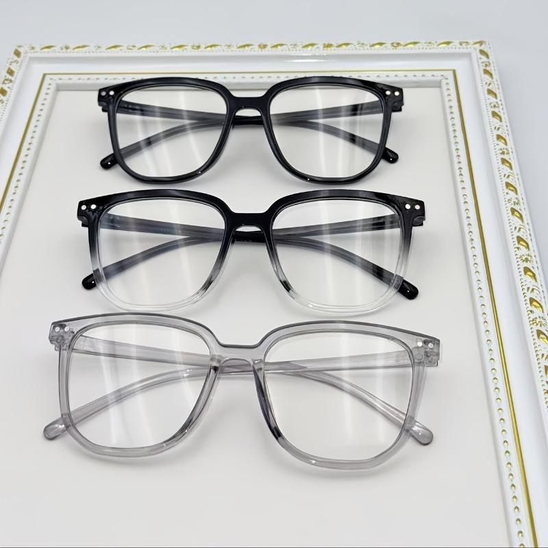 4pcs Steam Punk Style Anti-Blue Light Square Glasses Plastic Frame Anti-Reflective Plastic Lens