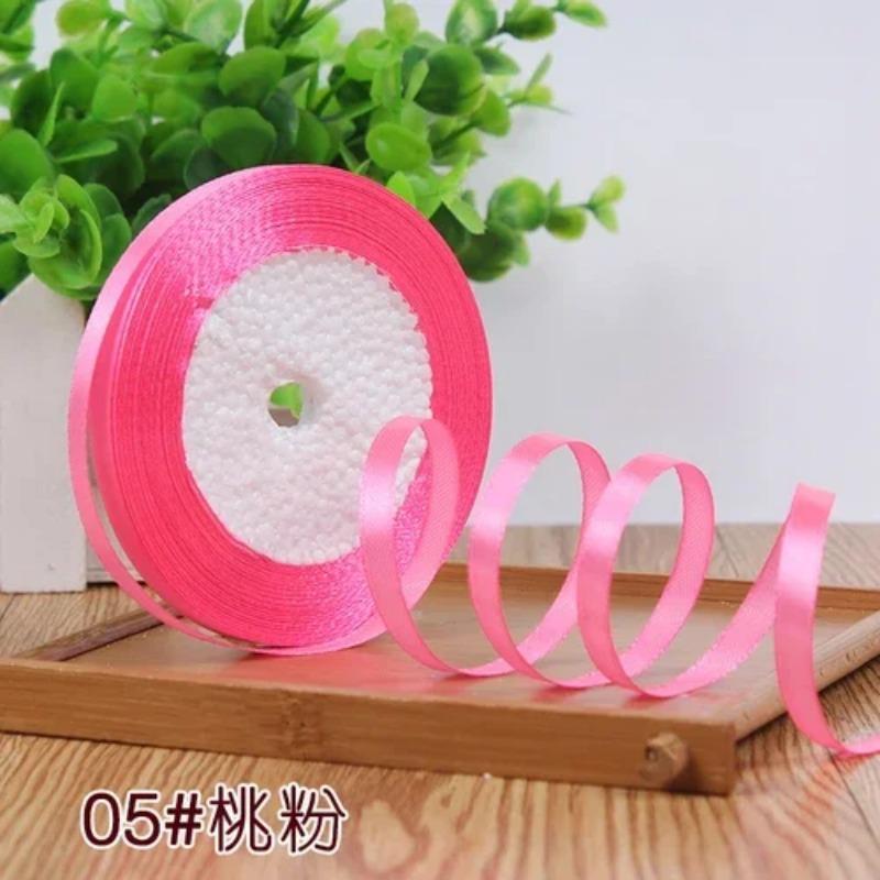 

25 ярдов 6 мм шелковых атласных лент для поделок, бантов, подарочной упаковки ручной работы, вечеринок, рождественских свадеб, декоративных искусственных аксессуаров 6mm Satin ribbon