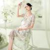 Women's New Chinese Style Floral Puff Sleeve A-Line Dress