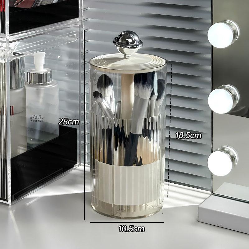 

Автоматический подъемный держатель для кистей для макияжа с крышкой, пылезащитный органайзер для макияжа, косметический ящик для хранения, контейнер для помады белый