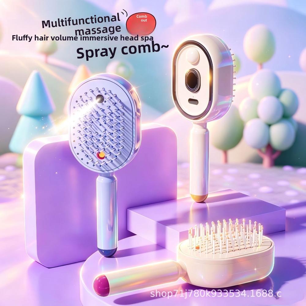 Electric Mist Massage Hair Brush, Essential Oil Atomization Air Cushion Comb For Smooth Voluminous Hair