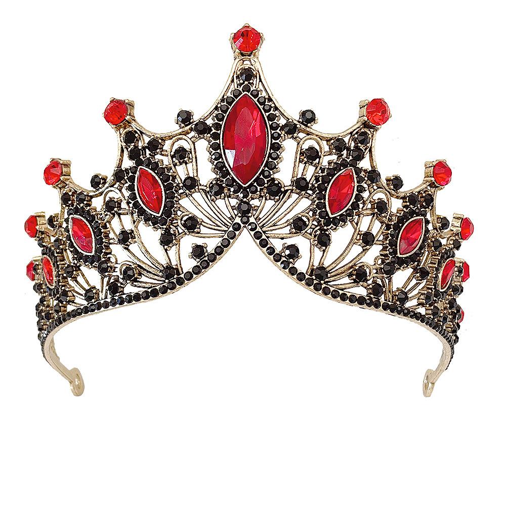 

Корона невесты - это черная ретро-кристаллическая корона принцессы для вечеринки по случаю дня рождения, свадебное украшение для волос