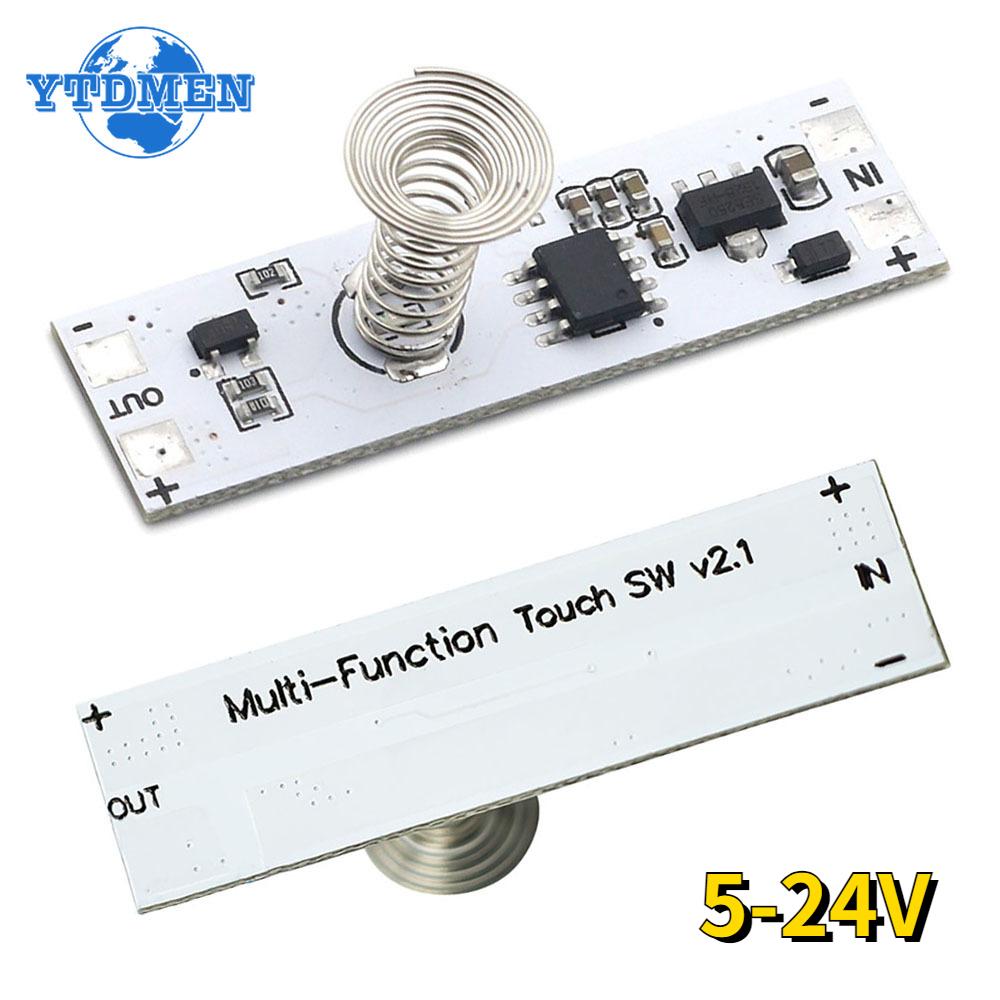1PCS Capacitive Touch Sensor Switch Coil Spring LED Dimmer Control Switch Module 5V-24V 3A for Smart Home LED Light Strip