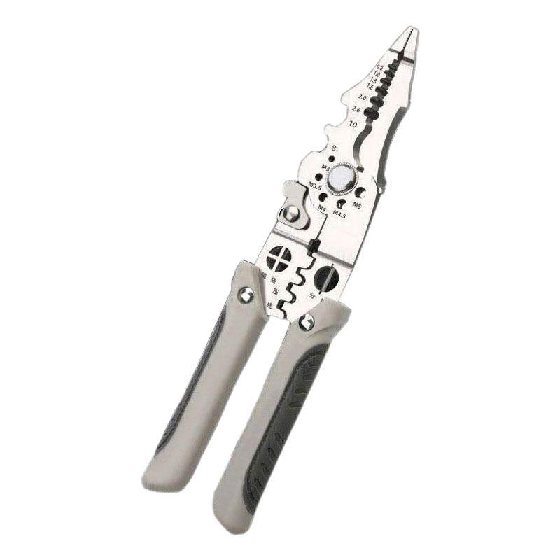 Industrial Grade Multifunctional Electrician Pliers: Wire Strippers, Crimpers, Skinners, Nail Cutters In High Carbon Steel