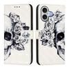 For iPhone 17 Leather Case Pattern Printing Wallet Stand Mobile Cover with Strap