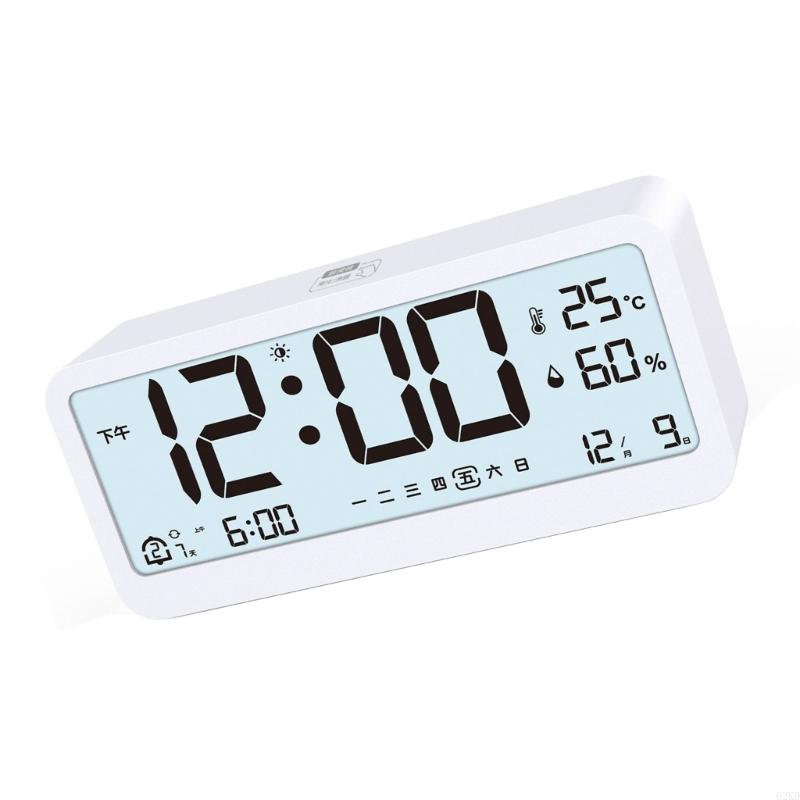 62KD Quiet Operations Desk Clock with Energy Saving Night Light for Home Decoration