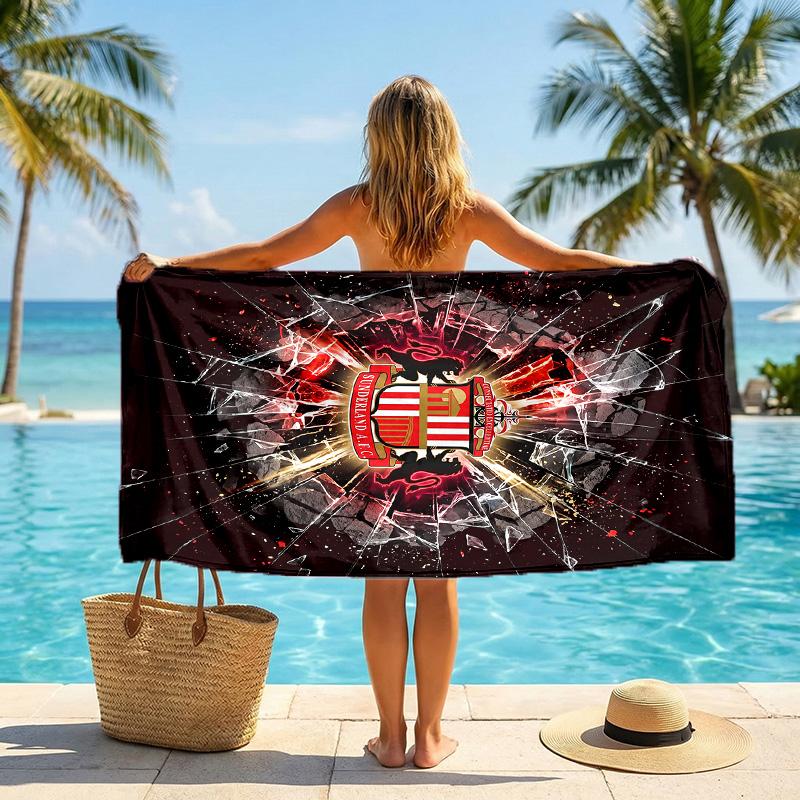 Asciugamano da Spiaggia Calcio Sunderland Morbido Microfibra Asciugamano Estivo Asciugatura Rapida Assorbente per Spiaggia Piscina Viaggio