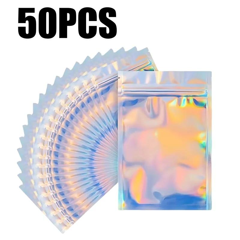 Laser Ziplock Bag Necklace Earrings Jewelry Gift Packing Bags Cell Phone Cases Colorful Packing Bags Kitchen Organizer