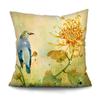 Bedroom Living Room Cushion Cover Oil Painting Bird Cushion Cover Chinese Style Car Sofa Home Decor Pillowcase