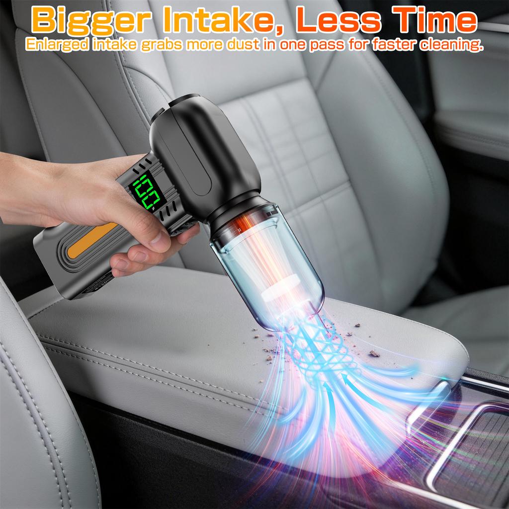 5 Gears Adjustable Jet Fan Multi Outlet Nozzles Strong Blowing Electric Air Duster Car Snow Removal Type-C Charging 90000RPM Turbo Blower Cordless