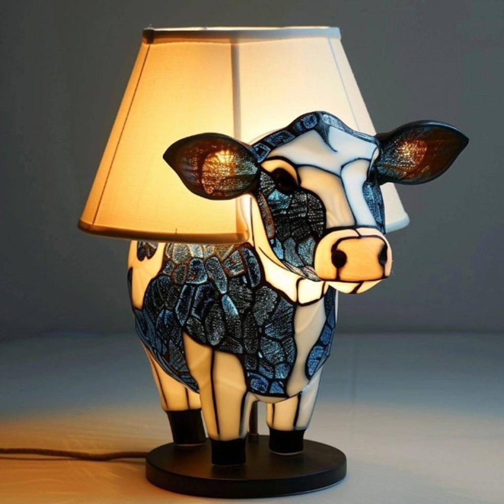 Cattle Shaped Animal Table Lamp Resin Calf Led Lamp Bedside Desk Night Light  for Living Room
