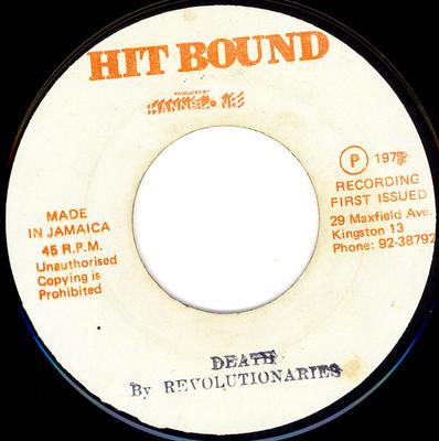 7inch Record REVOLUTIONARIES - Death NONE Hit Bound Jamaica Reggae, Ska & Dub Used