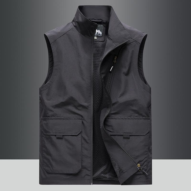 Four Seasons Middle-aged Outdoor Casual Loose Large Size Vest Sports Multi-Bag Vest