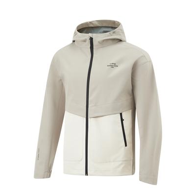 Lettuce Edge Water-Resistant Windbreaker Jacket With Hood Men Jacket Dusty-Gray AFDU951-2