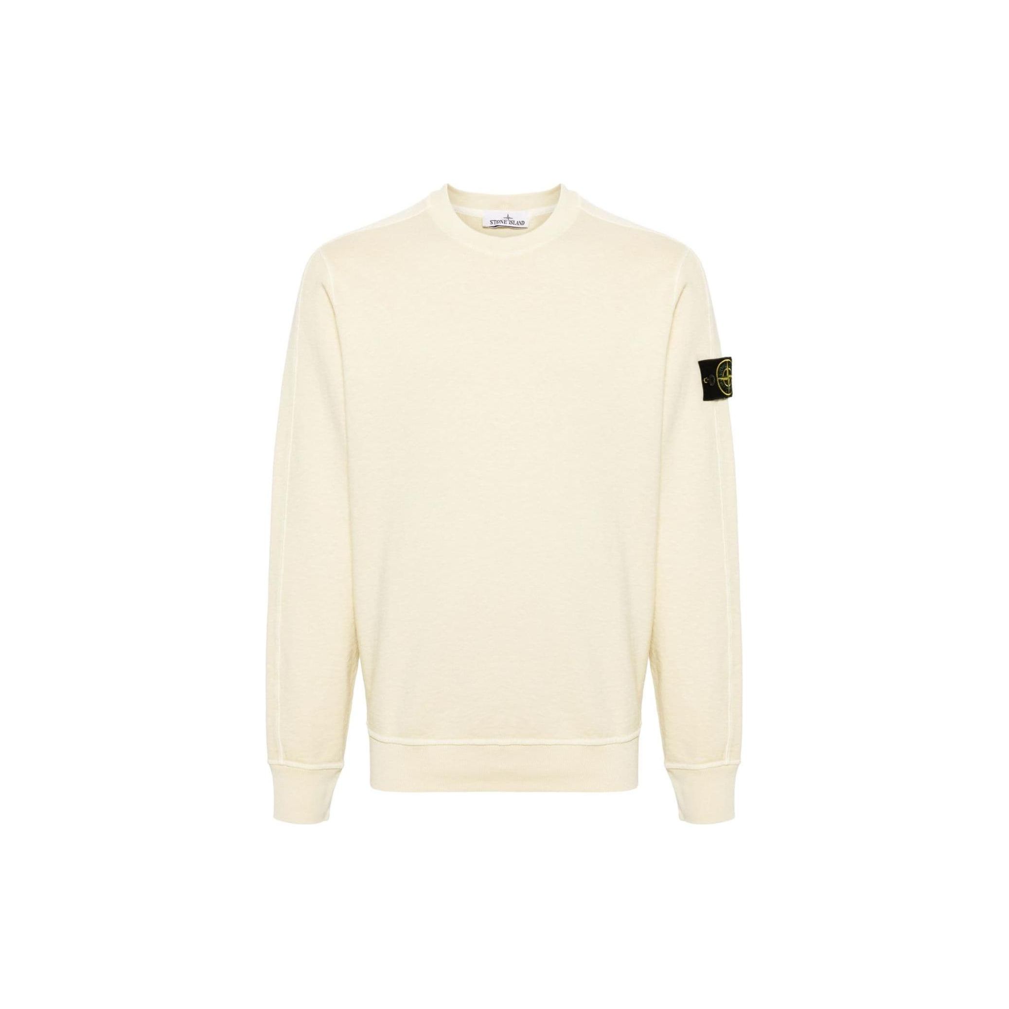 

Stone Island Logo Patch Crewneck Sweatshirt Natural Men Tops Tan 801566060-V0191 XL
