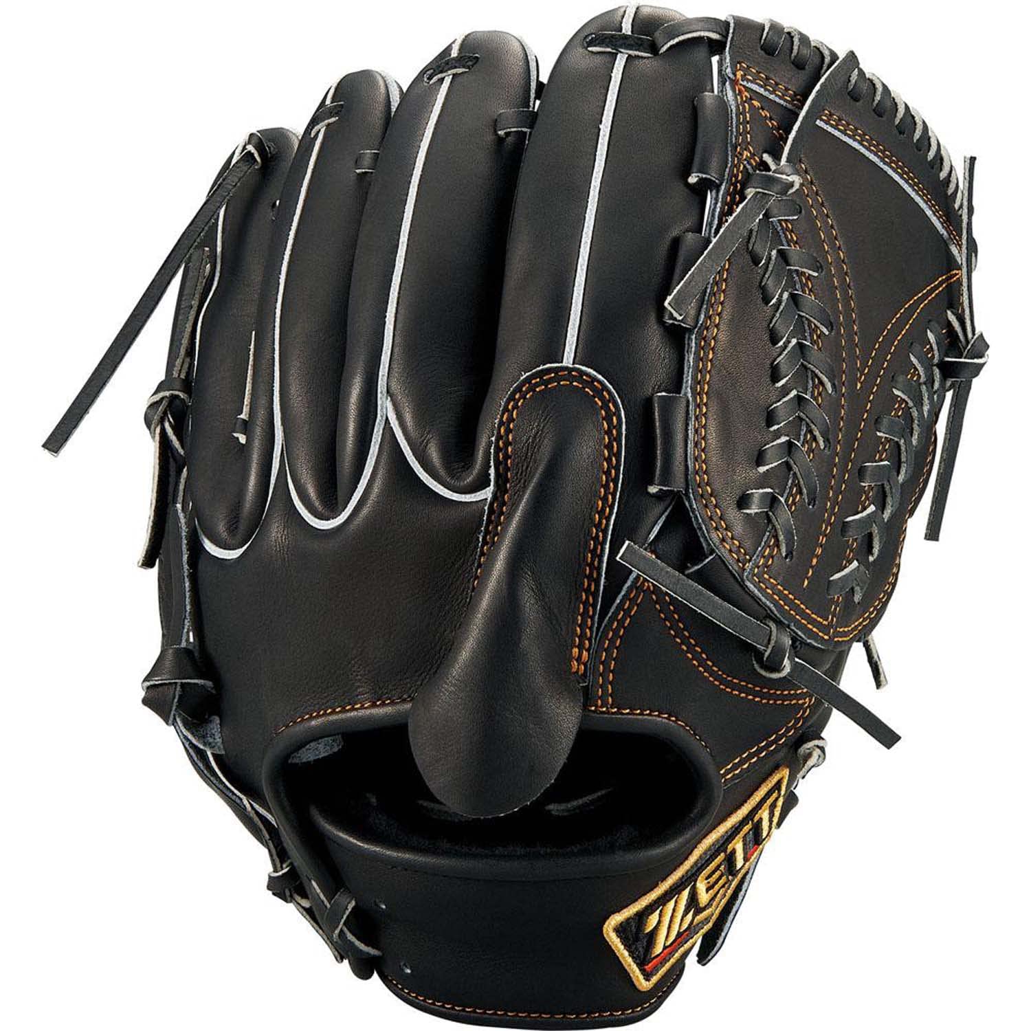 

ZETT Pro Status Soft Baseball Glove for Black Size 5 Pitchers, Right-Handed Throwers, (1900), (BRGB30271)
