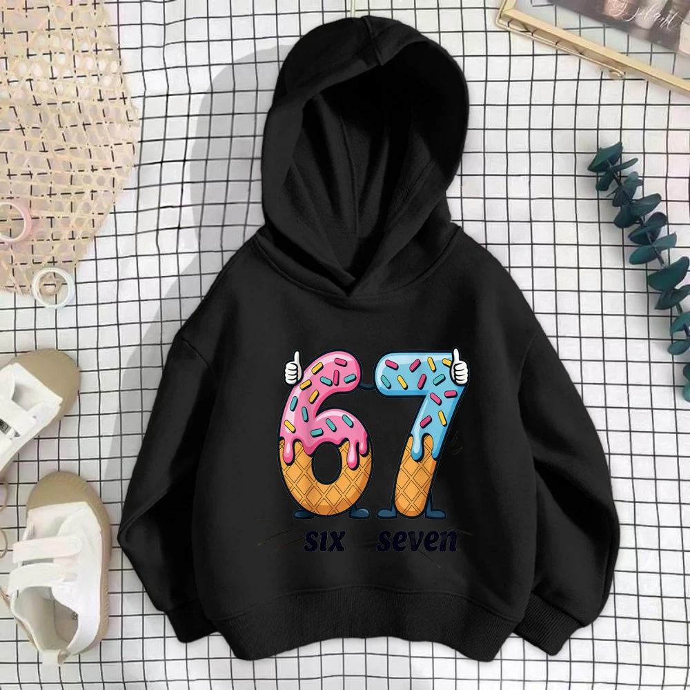 Sei Sette Stampato Abbigliamento per Bambini Completi Divertenti 6 7 Meme Felpa con Cappuccio Ragazze Ragazzi Moda Casual Felpe