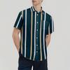 Striped Color Blocking Print - Men's Casual Short Sleeved Shirt