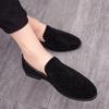 Men's shoes pointed leather shoes large size British style casual shoes rhinestone foot cover lazy shoes men