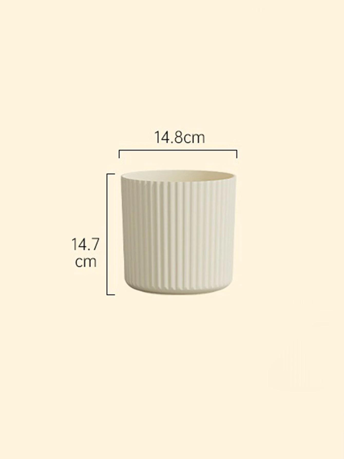 Home Trash Can Desktop Wastebasket High Capacity Bathroom Toilet Garbage Cube Garbage Recycle Bin Kitchen Food Waste Disposal Beige