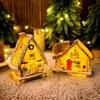 Resin Christmas Village Small House With Light For Seasonal Gift And Decor