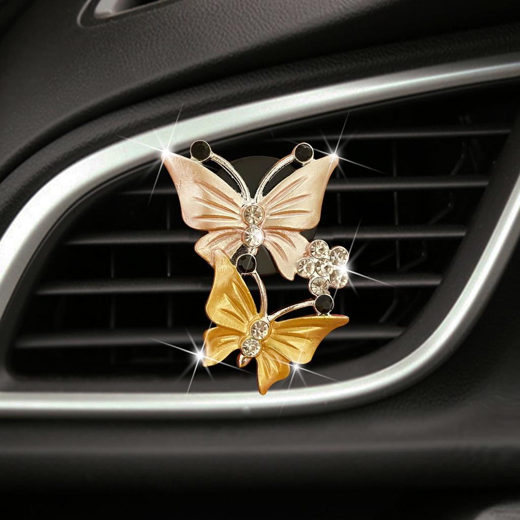 Air Freshener Butterfly Car-styling Car Perfume Natural Smell Air Conditioner  Butterfly Diamond Aromatherapy Decoration Clip