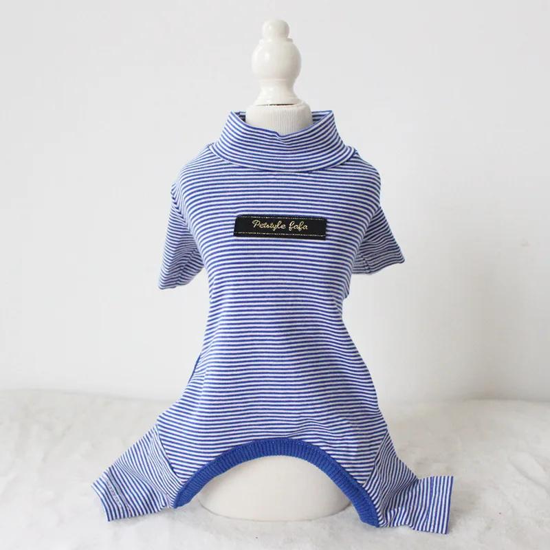 

Осенне-зимняя полосатая рубашка из чистого хлопка, леггинсы восьми цветов, комбинезон для четвероногих питомцев, пижама для собак, одежда для щенков XS