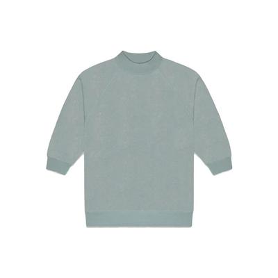 Drop 2 SS23 Terry Cloth 3/4 Mock Neck Sweatshirt Women Tops Sycamore Mist-Blue FOG-SS23-350