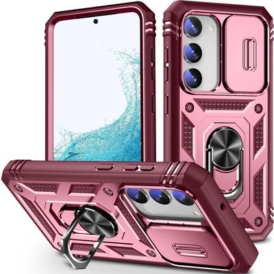 Armored Case for Samsung Galaxy S23 Plus, CamShield Slide, Pink/Red