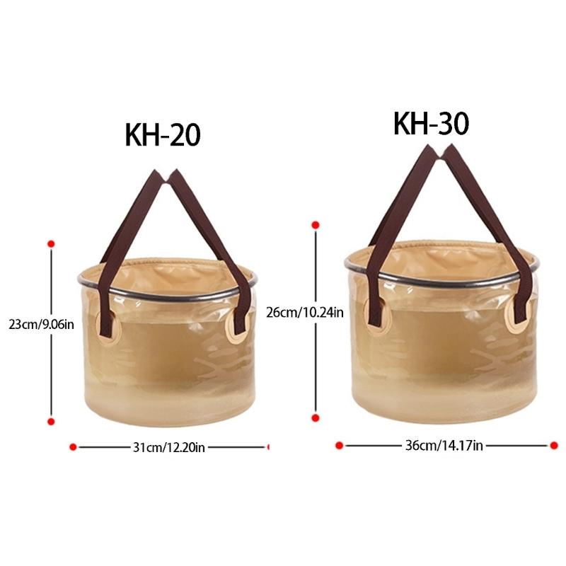 Collapsible Water Bucket For Camping Fishing Outdoor Activity 20L/30L Capacity With Handle PVC Portable Storage