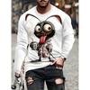 New cartoon animal pattern 3D print men's long sleeved T-shirt spring and autumn fashion casual round neck shirt men's clothing