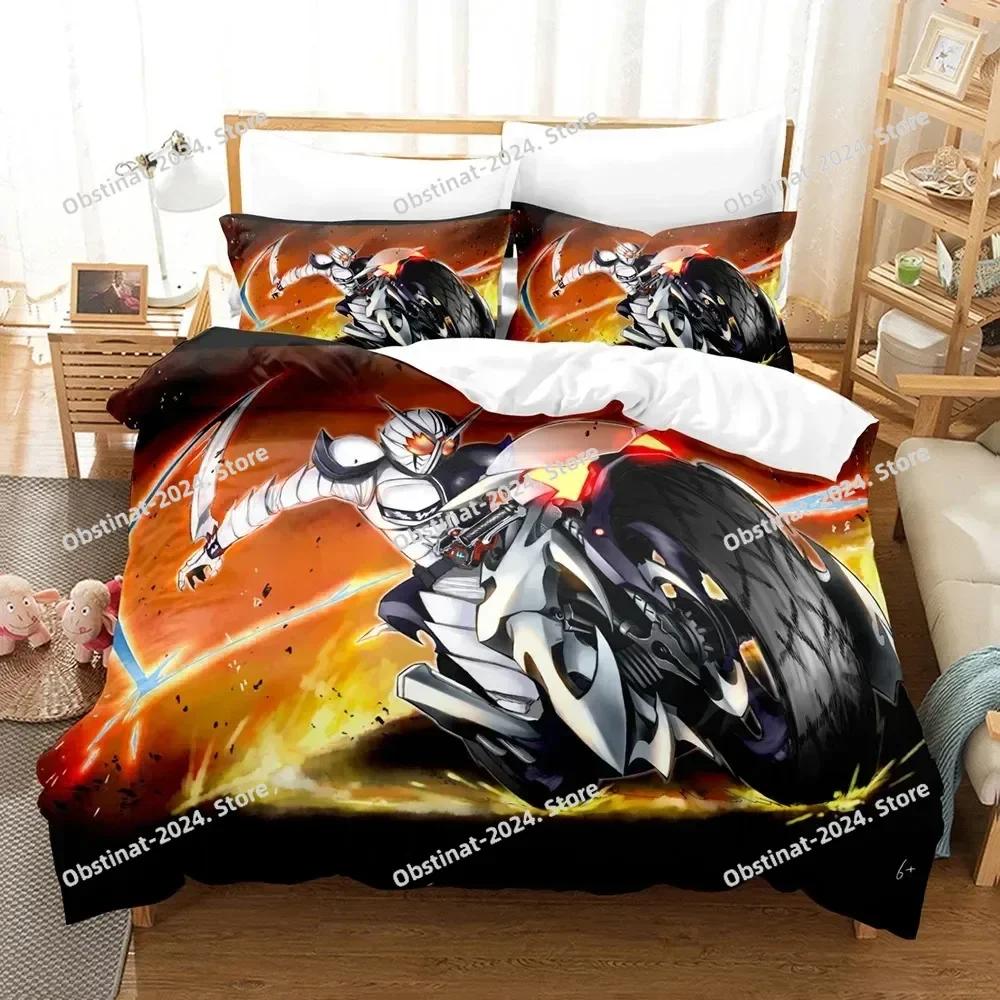 3D Kamen Rider Bedding Set Printed Bed Set With Pillowcase Bed Duvet Cover Soft Single Double Queen Super King Size Home Textile