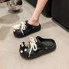 Open Smile Hole Shoes Women's Outer Wear 2025 Summer Ugly Cute Round Head Beach Sandals Platform Bag Head Slippers