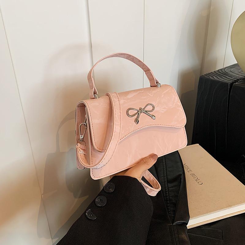 Elegant Bowknot Handbag For Women Chic Casual Small Square Shoulder Bag