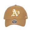 47 Cap Major League Baseball MVP Hat Brand MLB Logo Street Unisex Oakland Athletics Camel Ochre Free Size Men's Women's