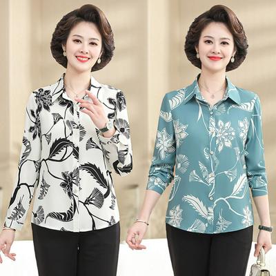 Long-sleeved Shirt, Middle-aged Women's Spring and Autumn Clothes, Western Style Blouse, Women's Summer Chiffon Shirt