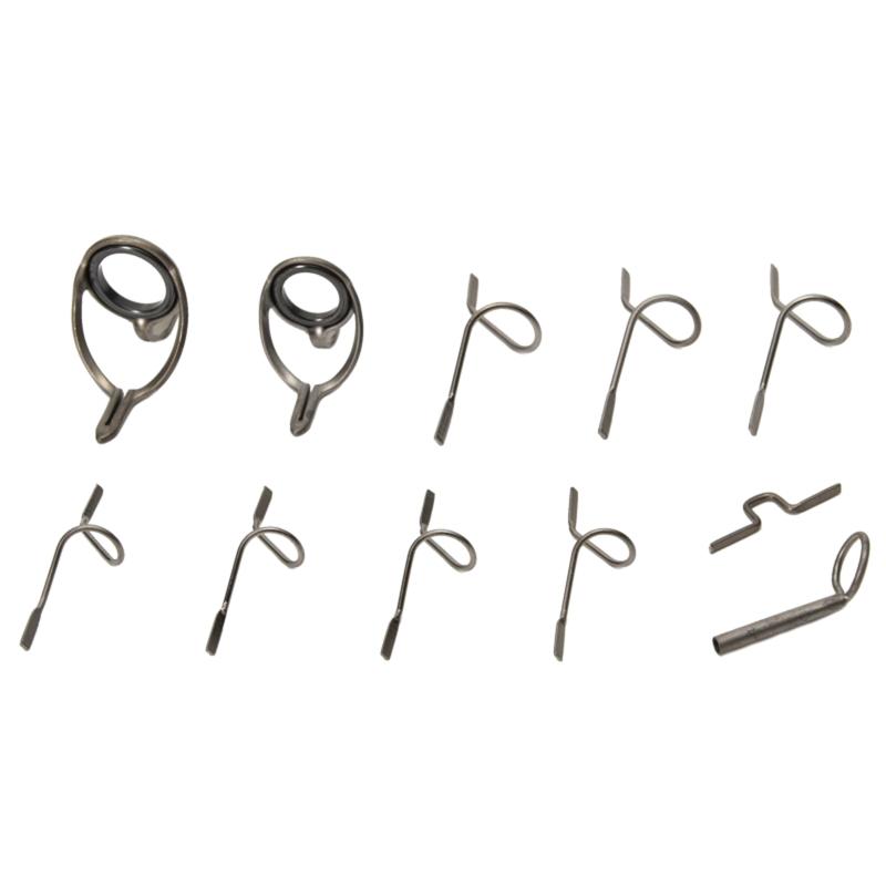 High Quality Stainless Steel Fly Rod Guide Set Fishing Rod Guides Tips Parts Durable DIY Eye Rings Fishing Accessories