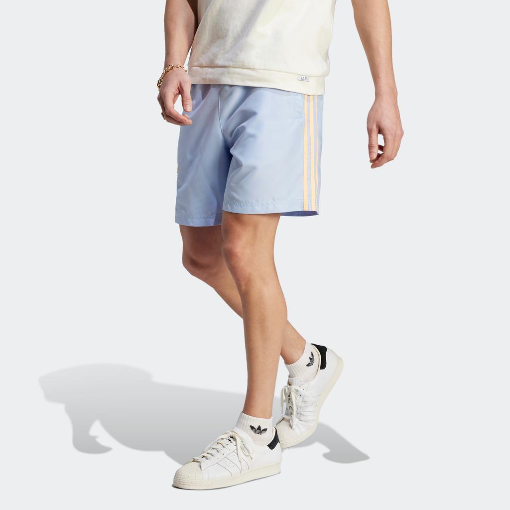 Adidas Originals Enjoy Poly Shorts Drei Streifen Logo Print Sportshorts Herren Shorts Hellrosa Blau IT8186