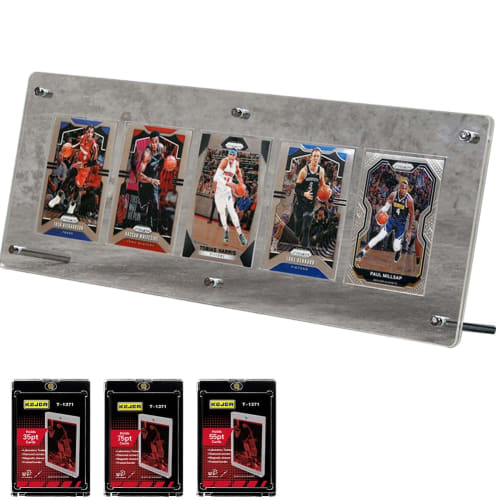 

REDICE Screw-Down Display Case, UV Protection, Acrylic, Fits 35-75pt Cards, Includes 3 Magnetic Loaders, Display Stand, Card Case, Holds Trading Cards