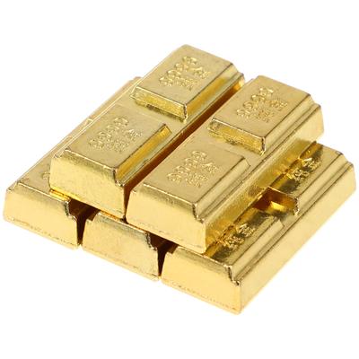5 Pcs Gold Brick Fake Silver Bar Alloy Golden Ingot Home Decor Figurines Miniatures Party Supply Creative Craft Desktop Nament
