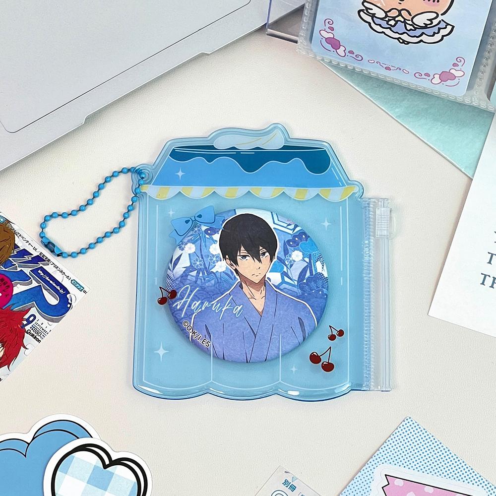 Pudding Shape Ita Bag Pin Case Badge Protector Transparent Case For Anime Badge Pins Decoration Cartoon Ita Bag Accessories