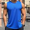 Men's Trendy Sleeveless Mesh Pullover: Quick-Dry Round Neck Fitness Top