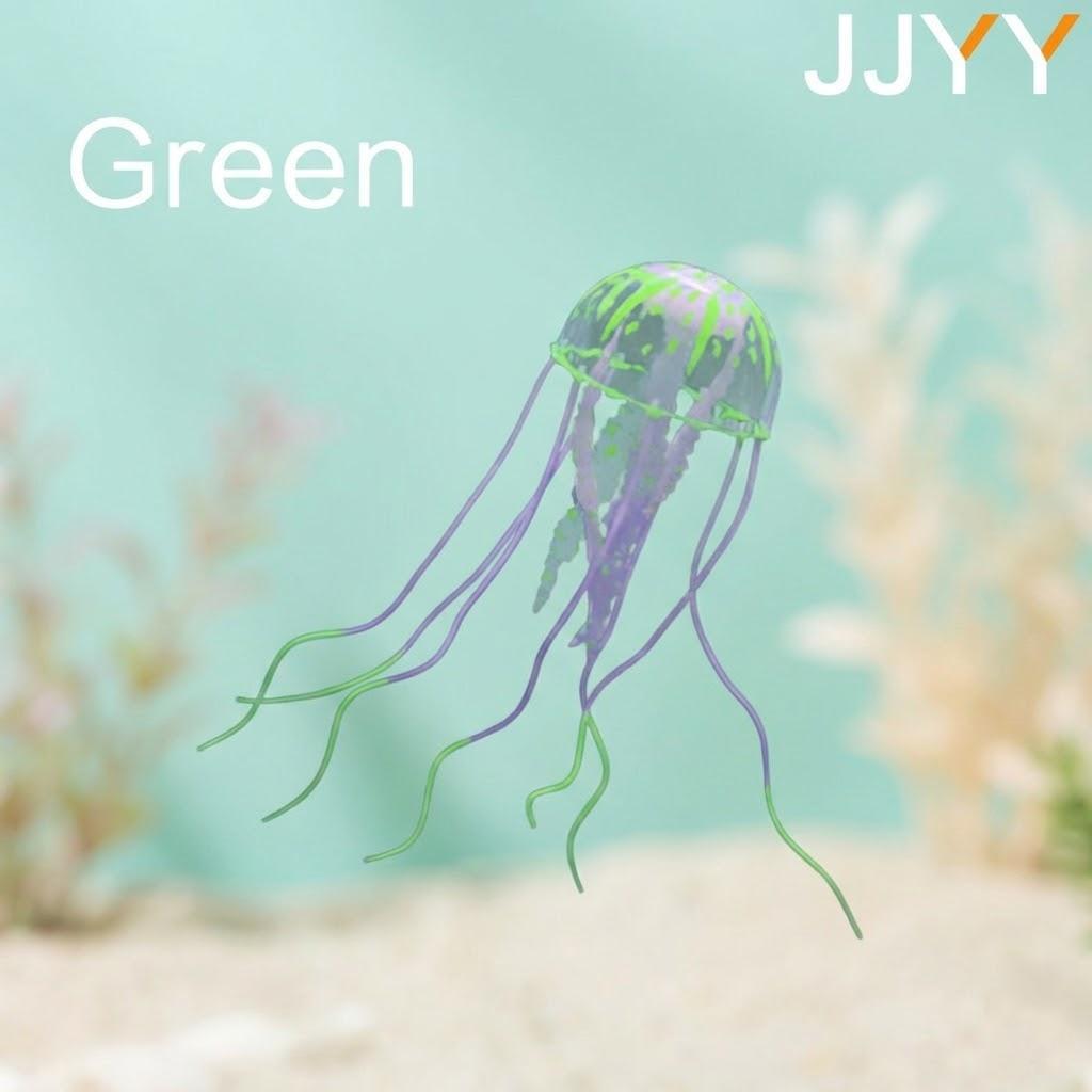 

Fluorescent Jellyfish Aquarium Ornament Glowing Fish Tank Decor Underwater Home Aquatic Decor зелёный