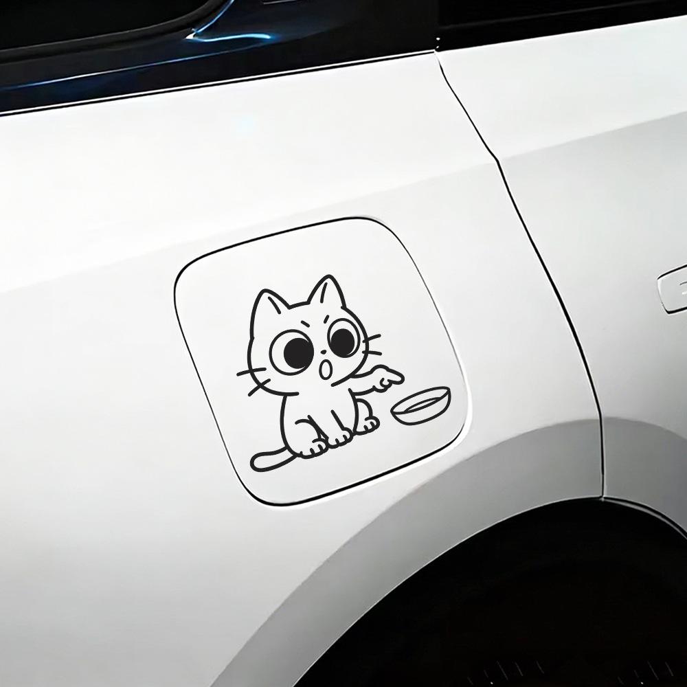 Fun Cartoon Cat Car Fuel Tank Decoration Stickers