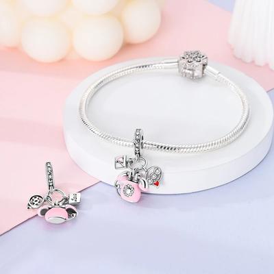 Charms Platapink Telephone Heart Envelope Beads Fit Originalbracelets Charms For Women Jewelry Diy Making Gifts